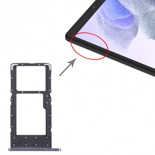 Plateau de carte SIM + plateau de carte Micro SD pour Samsung Galaxy Tab A7 Lite SM-T225 (Noir) SH176B1733-04