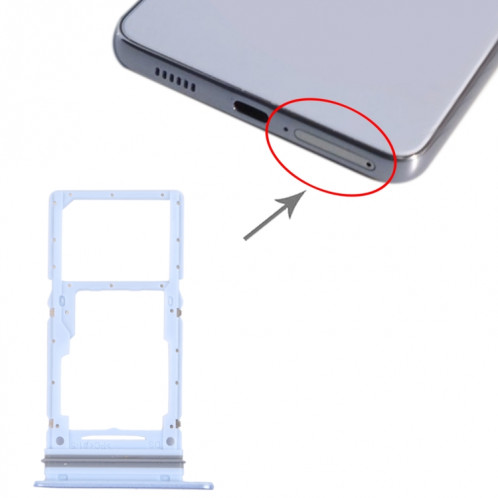 Pour Samsung Galaxy A33 5G SM-A336B Plateau de carte SIM d'origine + Plateau de carte SIM / Plateau de carte Micro SD (Bleu) SH200L7-04