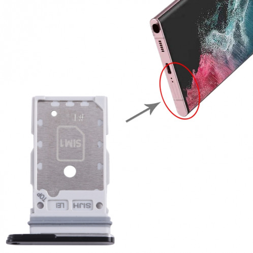Pour Samsung Galaxy S22 Ultra 5G SM-S908B Plateau de carte SIM d'origine + plateau de carte SIM (noir de jais) SH04JB1989-04