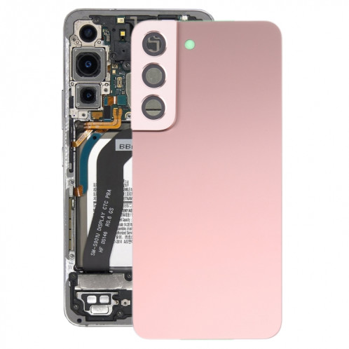 Coque arrière de batterie pour Samsung Galaxy S22 5G SM-S901B avec cache d'objectif d'appareil photo (rose) SH03FL1980-06