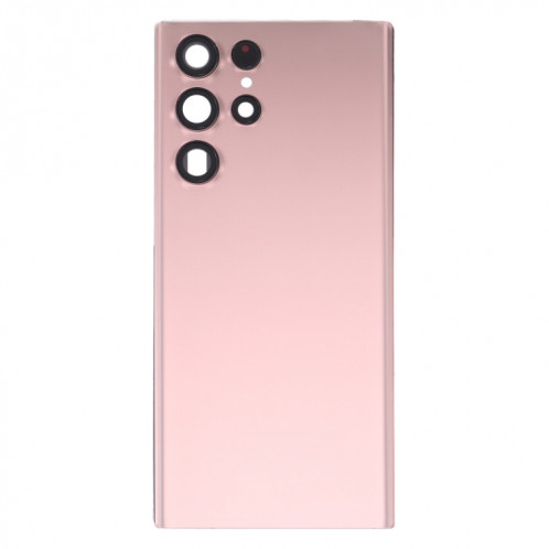 Coque arrière de batterie pour Samsung Galaxy S22 Ultra 5G SM-S908B avec cache d'objectif d'appareil photo (rose) SH04FL1967-06
