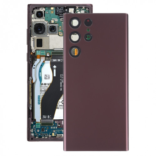 Coque arrière de batterie pour Samsung Galaxy S22 Ultra 5G SM-S908B avec cache d'objectif d'appareil photo (violet) SH04PL1085-06