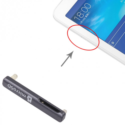Pour Samsung Galaxy Tab 3 Lite 7.0 SM-T110/T111 Capuchon anti-poussière pour carte micro SD (noir) SH334B1980-04