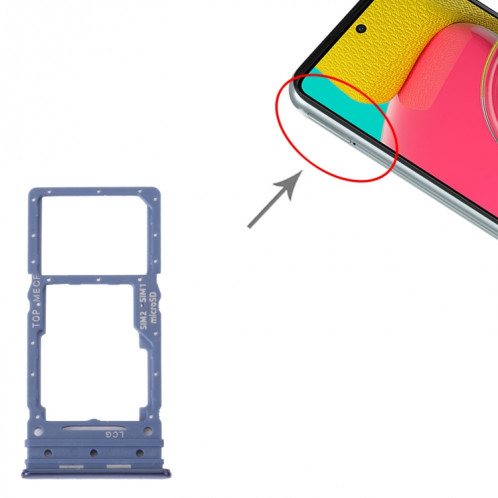 Pour Samsung Galaxy M53 SM-M536B Plateau de carte SIM d'origine + plateau de carte Micro SD (bleu) SH423L1942-04