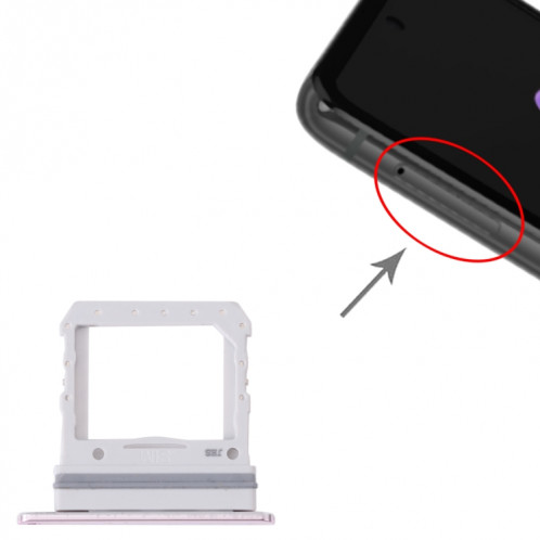 Pour Samsung Galaxy Z Flip 5G SM-F707B Plateau de carte SIM d'origine (rose) SH432F608-04