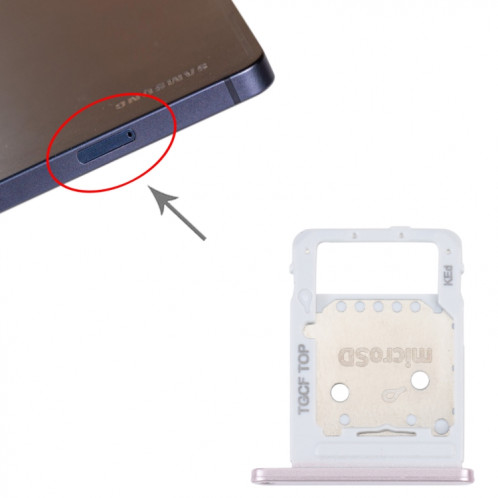 Pour Samsung Galaxy Tab S7 FE SM-T736 Plateau de carte SIM + Plateau de carte Micro SD (Rose) SH458F1272-04