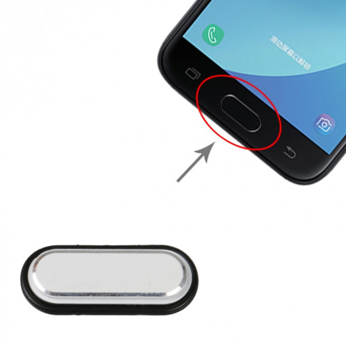 Clé d'accueil pour Samsung Galaxy J3 2017/J5 2017/J7 2017 SM-J330 SM-J530 SM-J730 (Argent) SH481S97-04
