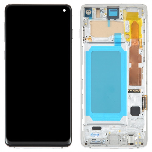 Écran LCD TFT pour Samsung Galaxy S10 SM-G973 Assemblage complet du numériseur avec cadre, ne prenant pas en charge l'identification des empreintes digitales (Argent) SH509S964-05