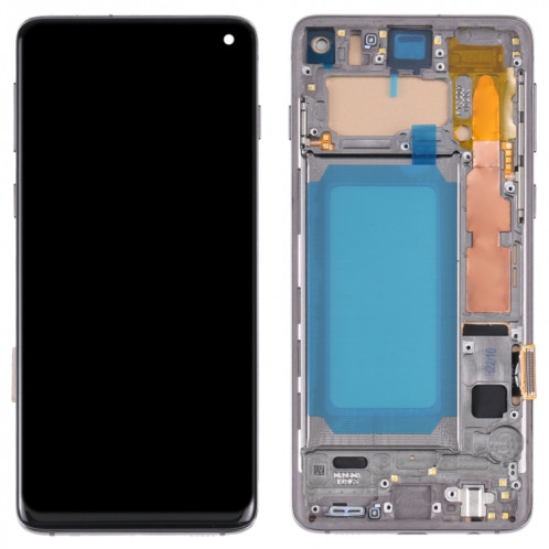 Écran LCD TFT pour Samsung Galaxy S10 SM-G973 Assemblage complet du numériseur avec cadre, ne prenant pas en charge l'identification des empreintes digitales (Noir) SH35091296-05