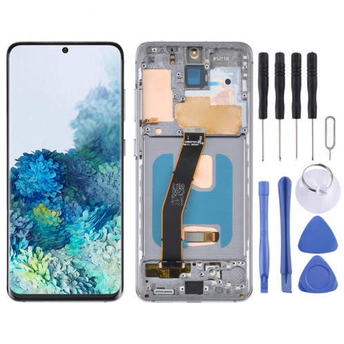 Écran LCD OLED pour Samsung Galaxy S20 SM-G980 Assemblage complet du numériseur avec cadre (Gris) SH516H880-05