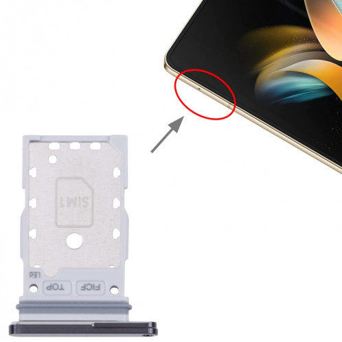 Pour Samsung Galaxy Z Fold4 SM-F936B Plateau de carte SIM d'origine + Plateau de carte SIM (Noir) SH536B1861-04