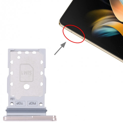 Pour Samsung Galaxy Z Fold4 SM-F936B Plateau de carte SIM d'origine + Plateau de carte SIM (Or) SH536J1713-04