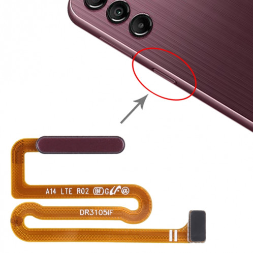 Pour Samsung Galaxy A14 SM-A145F Câble flexible du capteur d'empreintes digitales d'origine (rouge foncé) SH598A1977-05