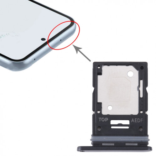 Pour Samsung Galaxy A54 SM-A546 Plateau de carte SIM d'origine + plateau de carte Micro SD (noir) SH629B900-04