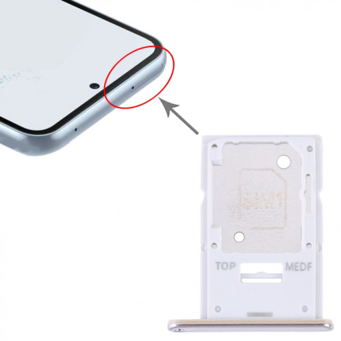 Pour Samsung Galaxy A54 SM-A546 Plateau de carte SIM d'origine + plateau de carte Micro SD (or) SH629J261-04