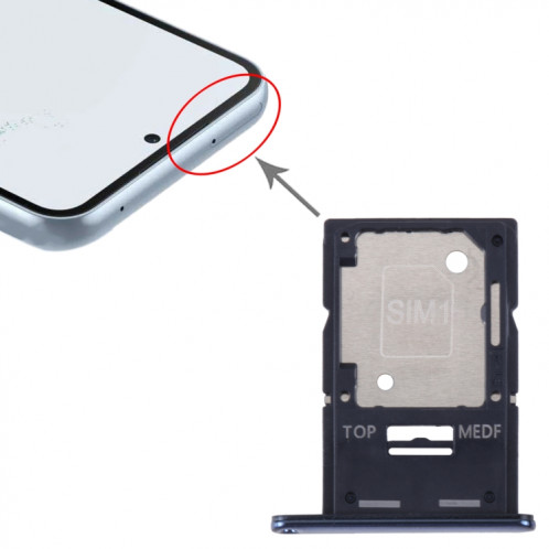 Pour Samsung Galaxy A54 SM-A546 Plateau de carte SIM d'origine + plateau de carte Micro SD (bleu) SH629L1824-04