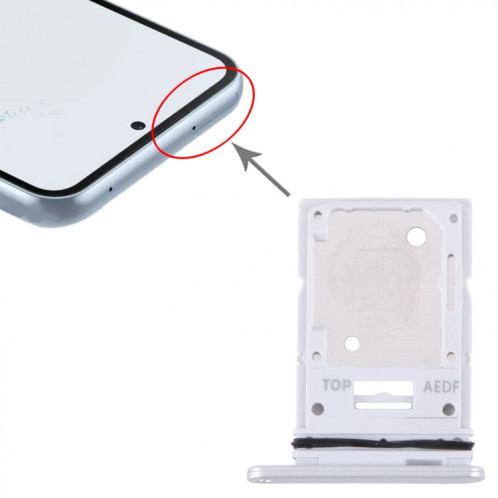 Pour Samsung Galaxy A54 SM-A546 Plateau de carte SIM d'origine + plateau de carte Micro SD (argent) SH629S948-04