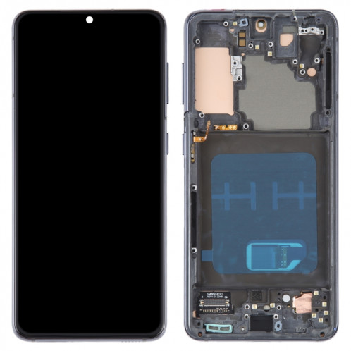 Écran LCD en matériau OLED pour Samsung Galaxy S21 5G SM-G991B Assemblage complet du numériseur avec cadre (Noir) SH647B390-05