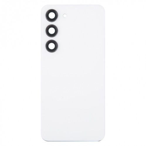 Pour Samsung Galaxy S23 SM-S911B Couvercle arrière de batterie en verre OEM avec couvercle d'objectif d'appareil photo (blanc) SH63WL164-06