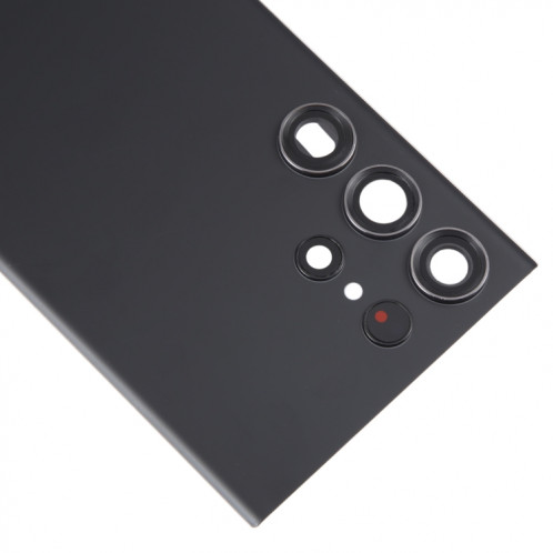 Coque arrière de batterie en verre pour Samsung Galaxy S23 Ultra SM-S918 avec cache d'objectif d'appareil photo (noir) SH65BL947-06