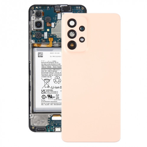 Pour Samsung Galaxy A33 5G SM-A336B Couvercle arrière de batterie d'origine avec couvercle d'objectif d'appareil photo (rose) SH94FL1335-06