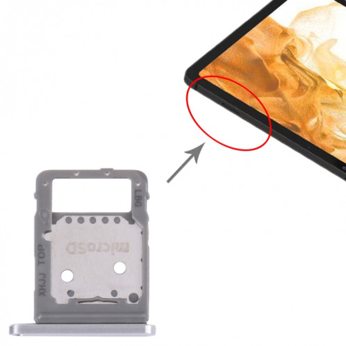 Pour Samsung Galaxy Tab S8 SM-X700 Plateau de carte SIM d'origine + plateau de carte Micro SD (argent) SH704S1216-04