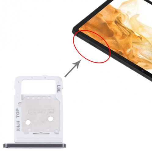 Pour Samsung Galaxy Tab S8 + SM-X800 Plateau de carte SIM d'origine + plateau de carte Micro SD (noir) SH705B1651-04