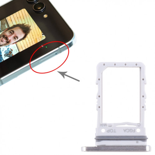 Pour Samsung Galaxy Z Flip5 SM-F731 Plateau de carte SIM d'origine (argent) SH783S365-04