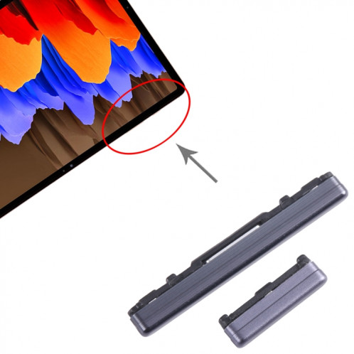 Pour Samsung Galaxy Tab S7 + SM-T976 1 jeu de boutons d'alimentation + bouton de contrôle du volume (noir) SH805B617-04