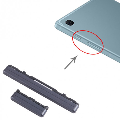 Pour Samsung Galaxy Tab S6 Lite SM-P610/P615 1 jeu de boutons d'alimentation d'origine + bouton de contrôle du volume (noir) SH810B1989-04