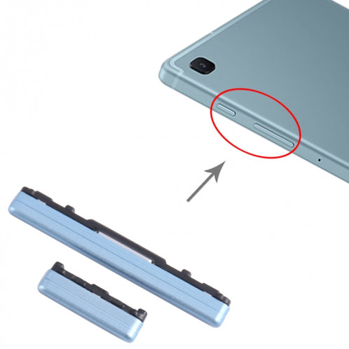 Pour Samsung Galaxy Tab S6 Lite SM-P610/P615 1 jeu de boutons d'alimentation d'origine + bouton de contrôle du volume (bleu) SH810L1864-04