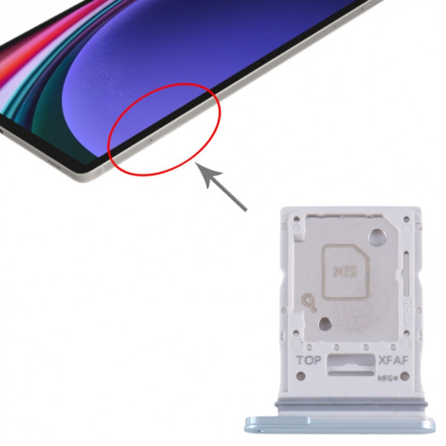 Tiroir d'origine pour carte SIM + Micro SD pour Samsung Galaxy Tab S9+ (Vert) SH820G337-04