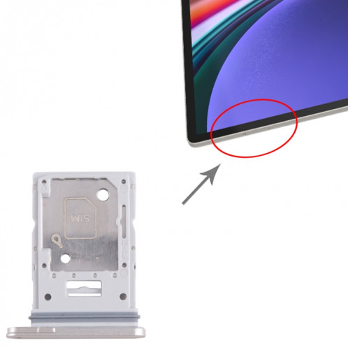 Tiroir Carte SIM + Micro SD pour Samsung Galaxy Tab S9+ (Beige) SH820Q1192-04