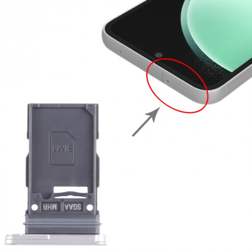 Pour Samsung Galaxy S23 FE SM-S711B Plateau de carte SIM (argent) SH823S313-04