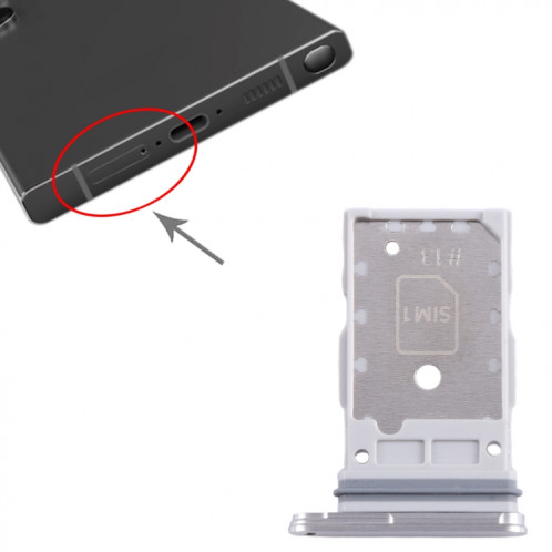 Pour Samsung Galaxy S24 / S24+ 5G SIM + Plateau pour carte SIM (Blanc) SH843W105-04