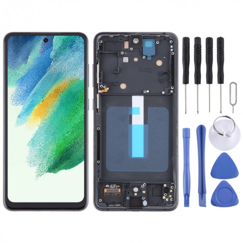 Pour Samsung Galaxy S21 FE 5G SM-G990B Matériau TFT Écran LCD Numériseur Assemblage complet avec cadre, ne prenant pas en charge l'identification par empreinte digitale (Noir) SH974B1332-07