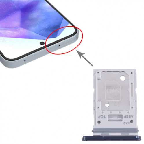 Pour Samsung Galaxy A55 SM-A556B Plateau de carte SIM + Plateau de carte SIM / Micro SD (Noir) SH979B676-04