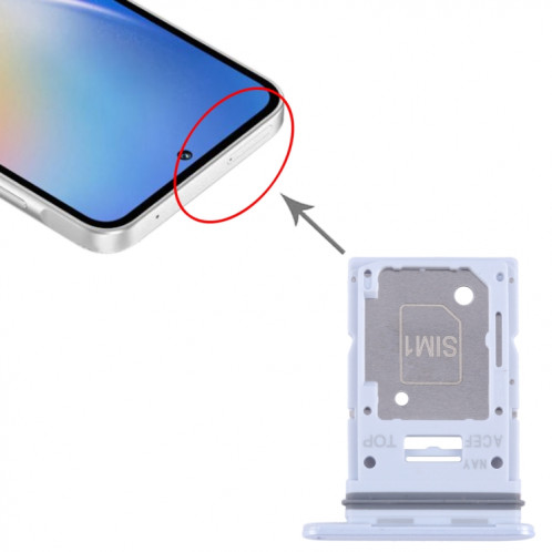 Pour Samsung Galaxy A35 SM-A356B Plateau de carte SIM + Plateau de carte SIM / Micro SD (Argent) SH980S185-04