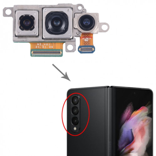 Pour Samsung Galaxy Z Fold3 SM-F926B ensemble de caméra d'origine (caméra large + arrière) SH39821548-05