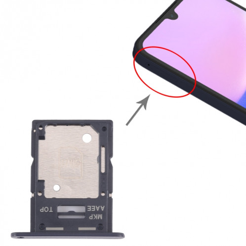 Pour Samsung Galaxy A15 4G SM-A155F Plateau de carte SIM d'origine + Plateau de carte SIM / Micro SD (Noir) SH993B1656-04