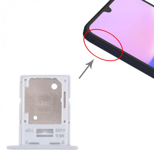 Pour Samsung Galaxy A15 4G SM-A155F Plateau de carte SIM d'origine + Plateau de carte SIM / Micro SD (Bleu bébé) SH93TT254-04
