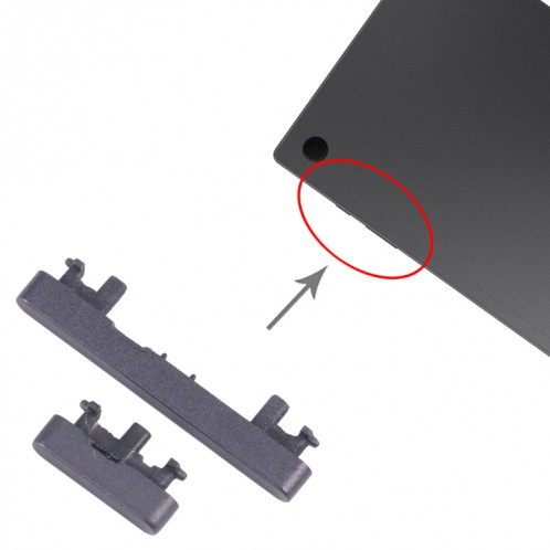 Pour Samsung Galaxy Tab A8 10.5 2021 SM-X200/X205 Bouton d'alimentation d'origine + bouton de contrôle du volume (noir) SH018B1578-04