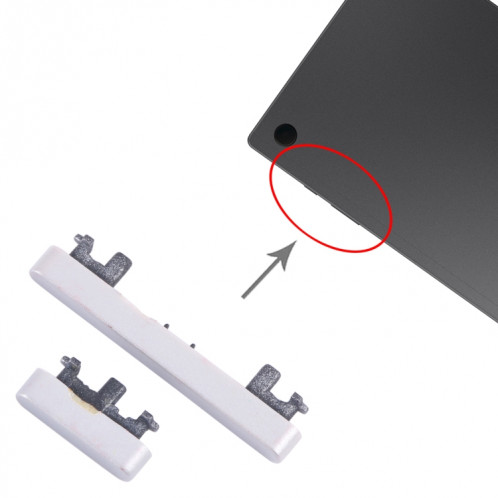 Pour Samsung Galaxy Tab A8 10.5 2021 SM-X200/X205 Bouton d'alimentation d'origine + bouton de contrôle du volume (blanc) SH018W1886-04
