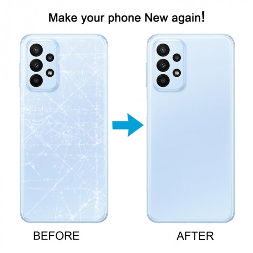 Pour Samsung Galaxy A23 4G SM-A235F Couvercle arrière de la batterie d'origine avec couvercle d'objectif d'appareil photo (rose) SH01FL1917-07