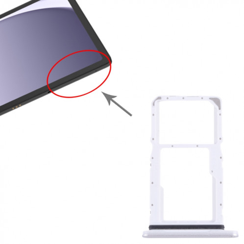 Pour Samsung Galaxy Tab A9+ 5G SM-X215 Plateau de carte SIM + Micro SD d'origine (argent) SH108S301-04