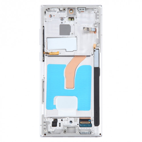 Pour Samsung Galaxy S22 Ultra 5G SM-S908B Écran LCD d'origine numériseur complet avec cadre (blanc) SH117W1427-07