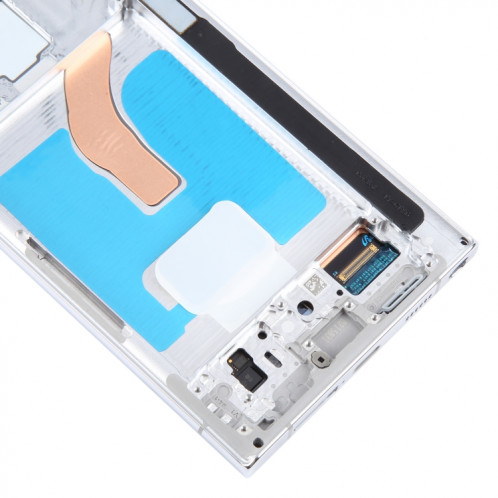 Pour Samsung Galaxy S22 Ultra 5G SM-S908B Écran LCD d'origine numériseur complet avec cadre (blanc) SH117W1427-07