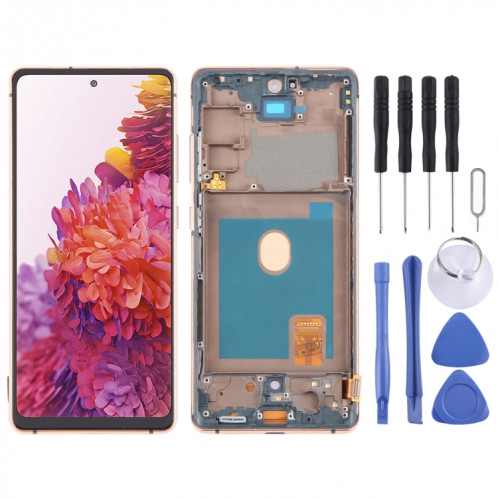 Pour Samsung Galaxy S20 FE SM-G780F 6,43 pouces OLED LCD écran numériseur assemblage complet avec cadre (or) SH118J1635-08