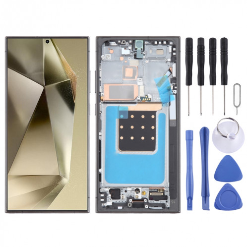 Pour Samsung Galaxy S24 Ultra SM-S928B 6,78 pouces OLED LCD écran numériseur assemblage complet avec cadre (gris) SH119H394-08
