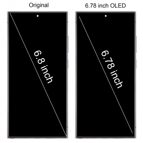 Pour Samsung Galaxy S24 Ultra SM-S928B 6,78 pouces OLED LCD écran numériseur assemblage complet avec cadre (gris) SH119H394-08